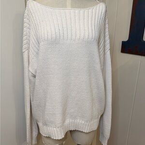 Lucky Brand Off-the-Shoulder off White Knit Sweater size L